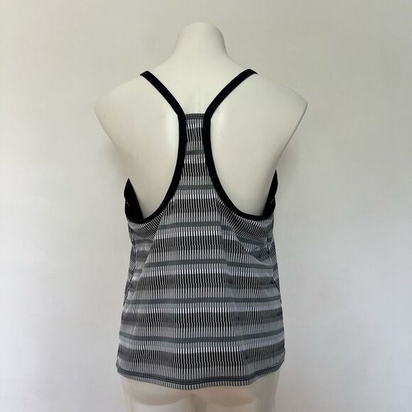 Nike Racer Back tank top built in bra with pads black and white - Picture 5 of 6